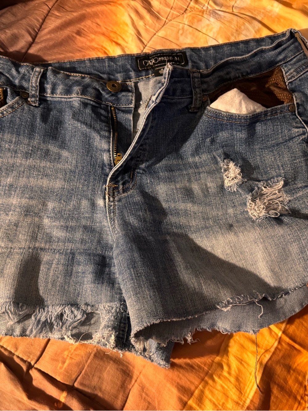Distressed Light Blue Denim Women's Shorts